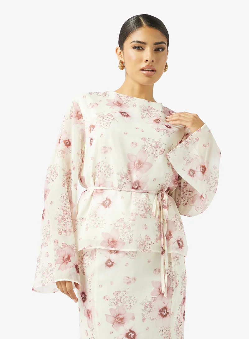 Khizana  Floral Print Skirt Set for Women | Best Price UAE